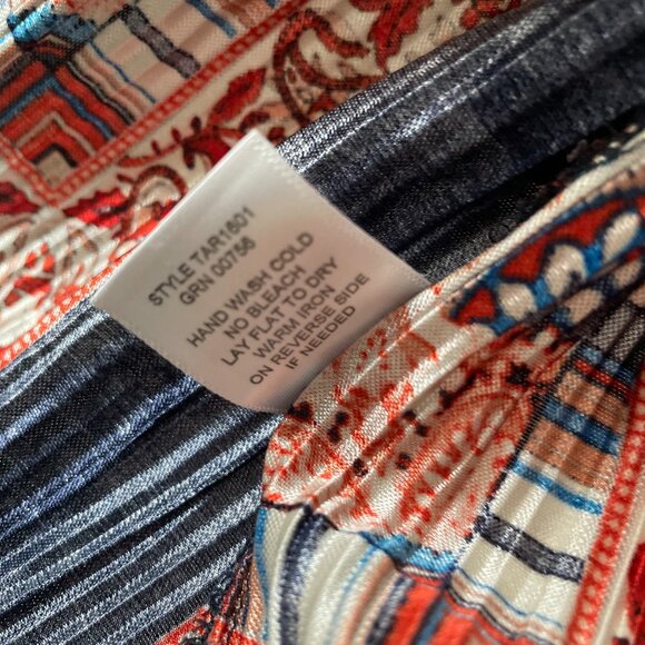 Valerie Stevens Womens Multicolor Vibrant Paisley Boho Blouse Tunic Top Size XL - Picture 3 of 9